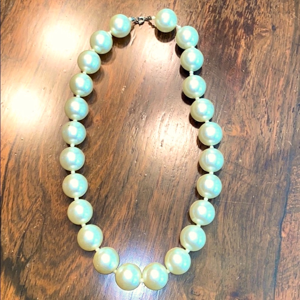 Perfect Chunky Pearl Necklace FAT PEARLS Sterling
